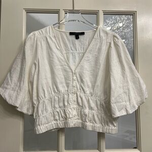 Marc New York Cream Button-Front Blouse